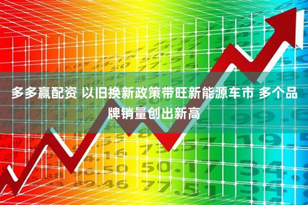 多多赢配资 以旧换新政策带旺新能源车市 多个品牌销量创出新高