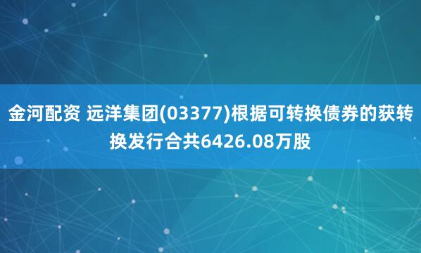 金河配资 远洋集团(03377)根据可转换债券的获转换发行合共6426.08万股